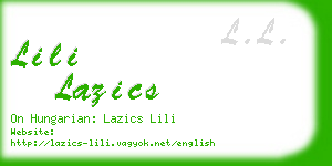 lili lazics business card